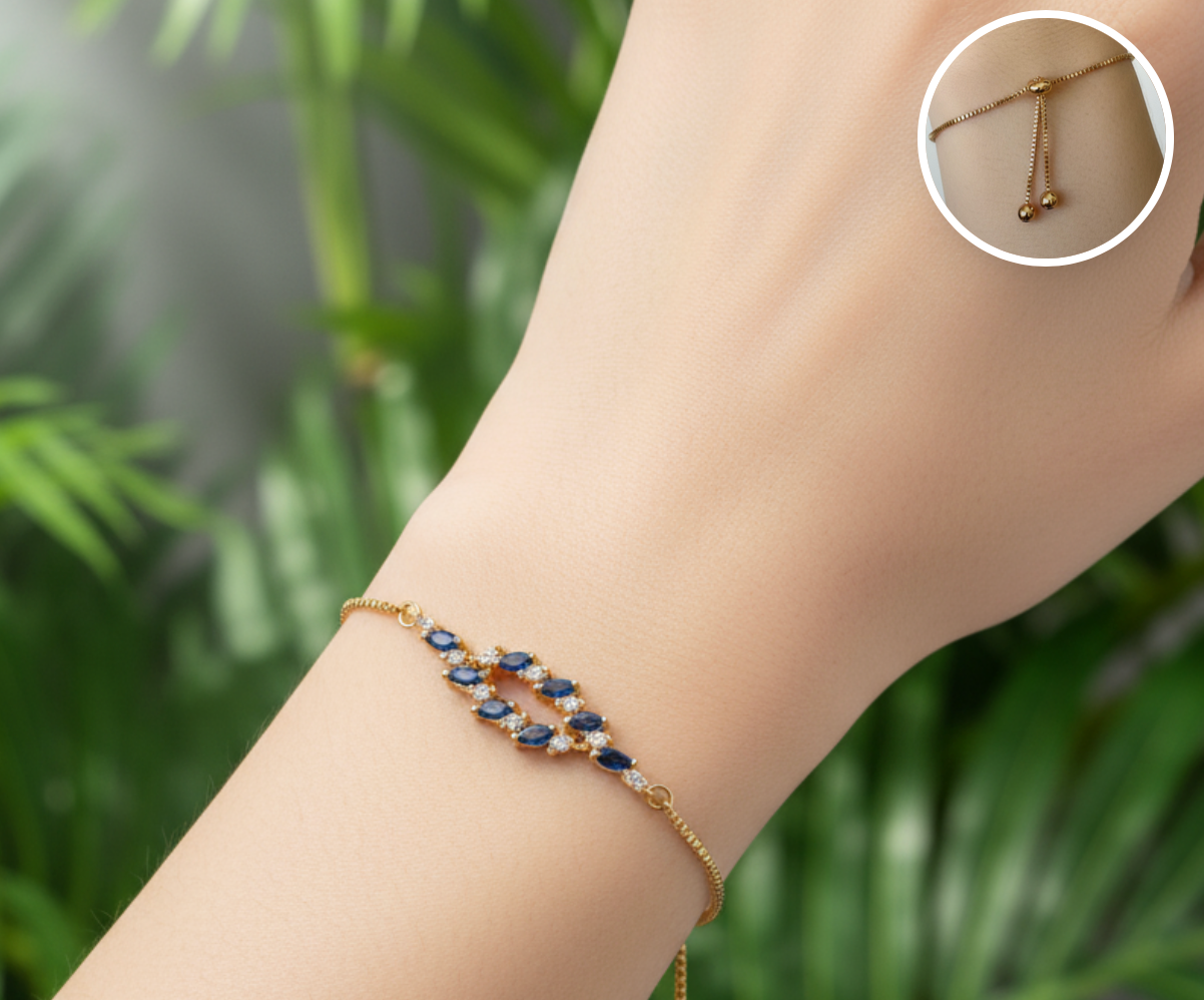 Pulsera Ajustable azul real