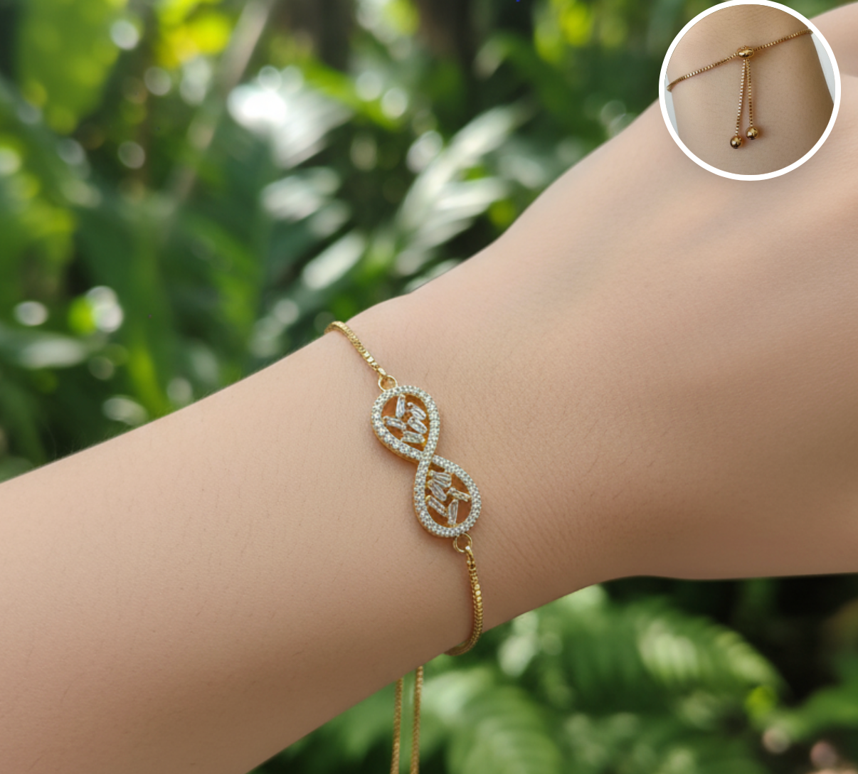 Pulsera Ajustable Infinito cristales