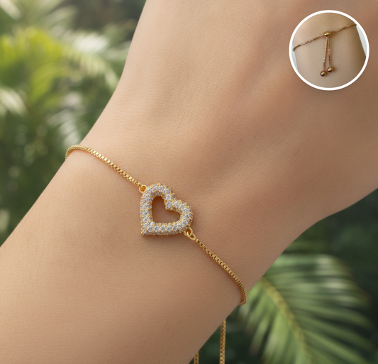 PULSERA AJUSTABLE CORAZÓN HUECO