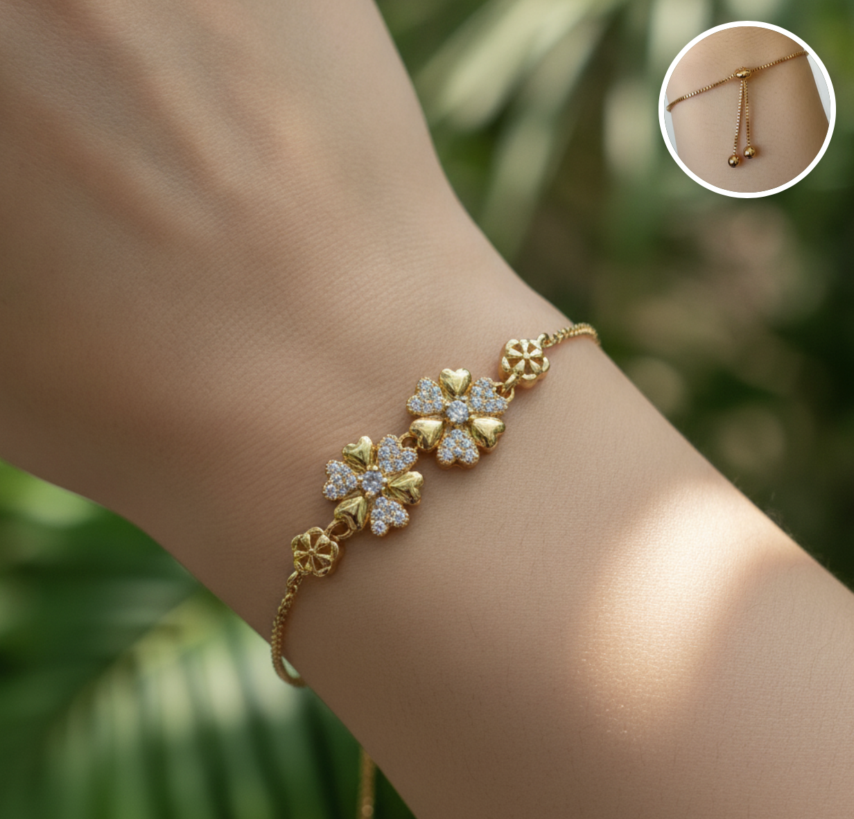 PULSERA AJUSTABLE TREBOLES