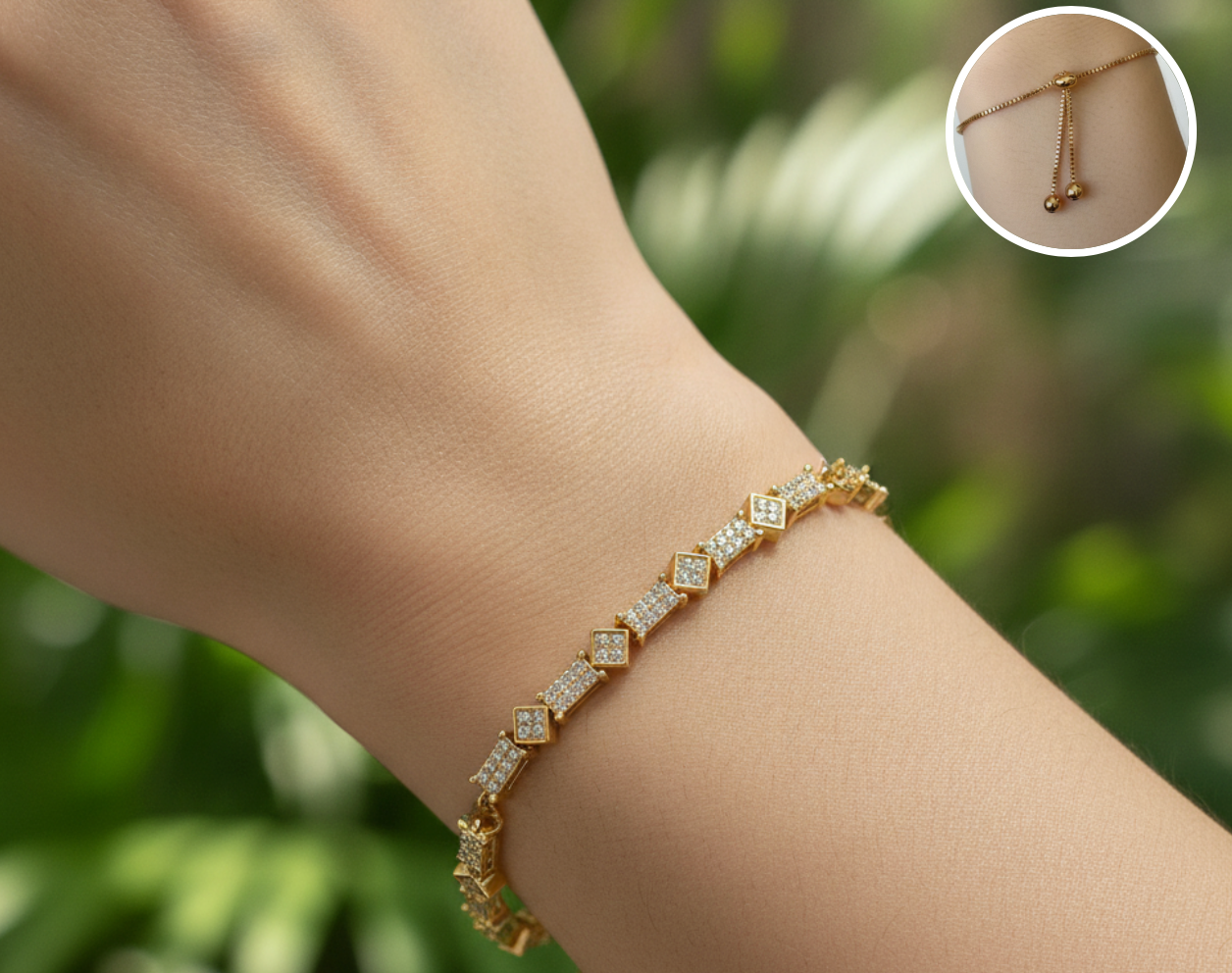 PULSERA AJUSTABLE GEOMETRIA BRILLANTE