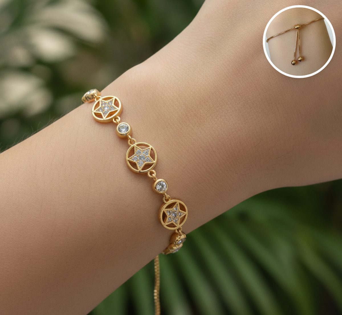 PULSERA AJUSTABLE BOX CHAIN ESTRELLA