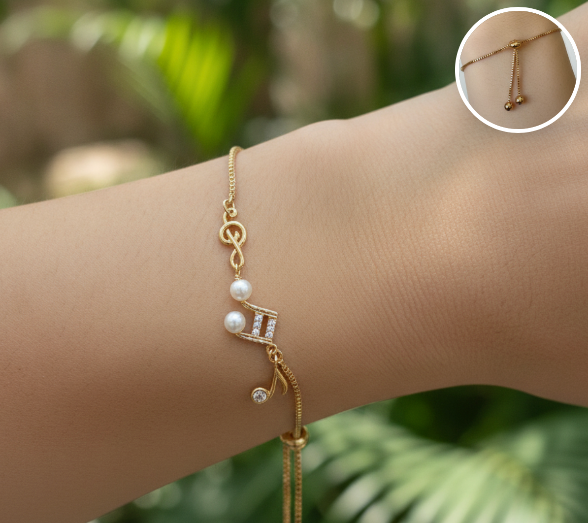 PULSERA AJUSTABLE MELODIA DORADA