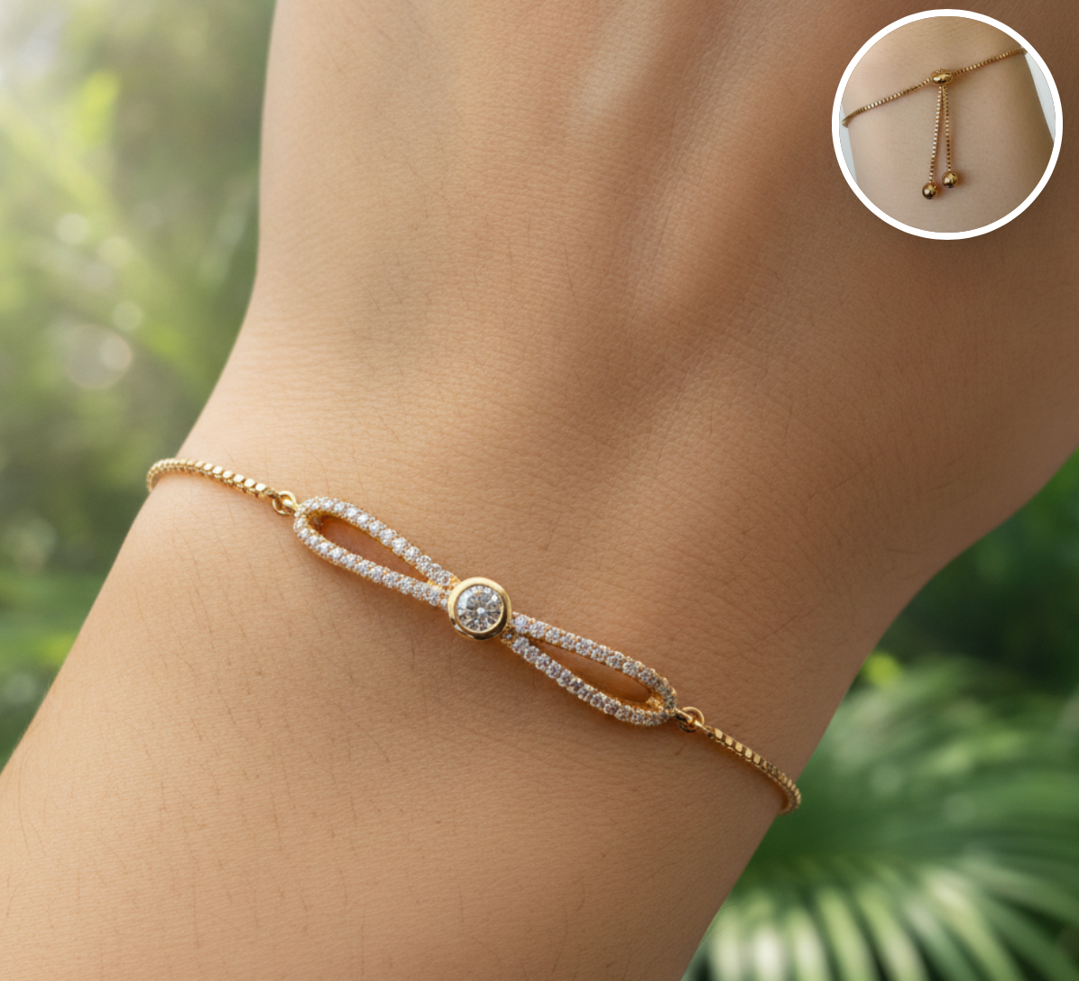 PULSERA AJUSTABLE LAZO BRILLANTE