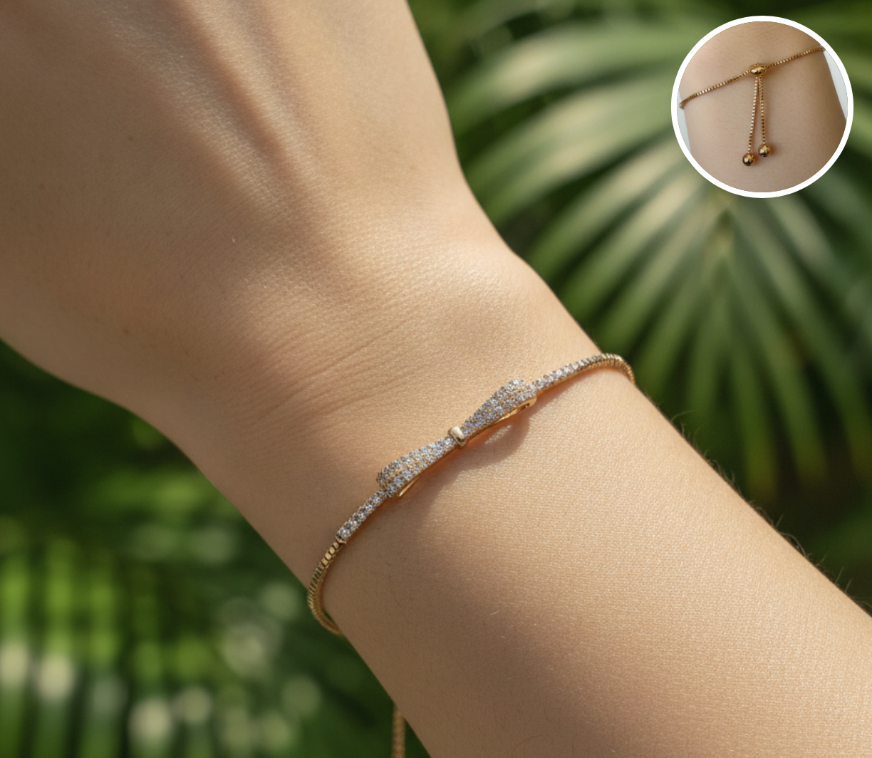 PULSERA AJUSTABLE MOÑO BRILLANTE