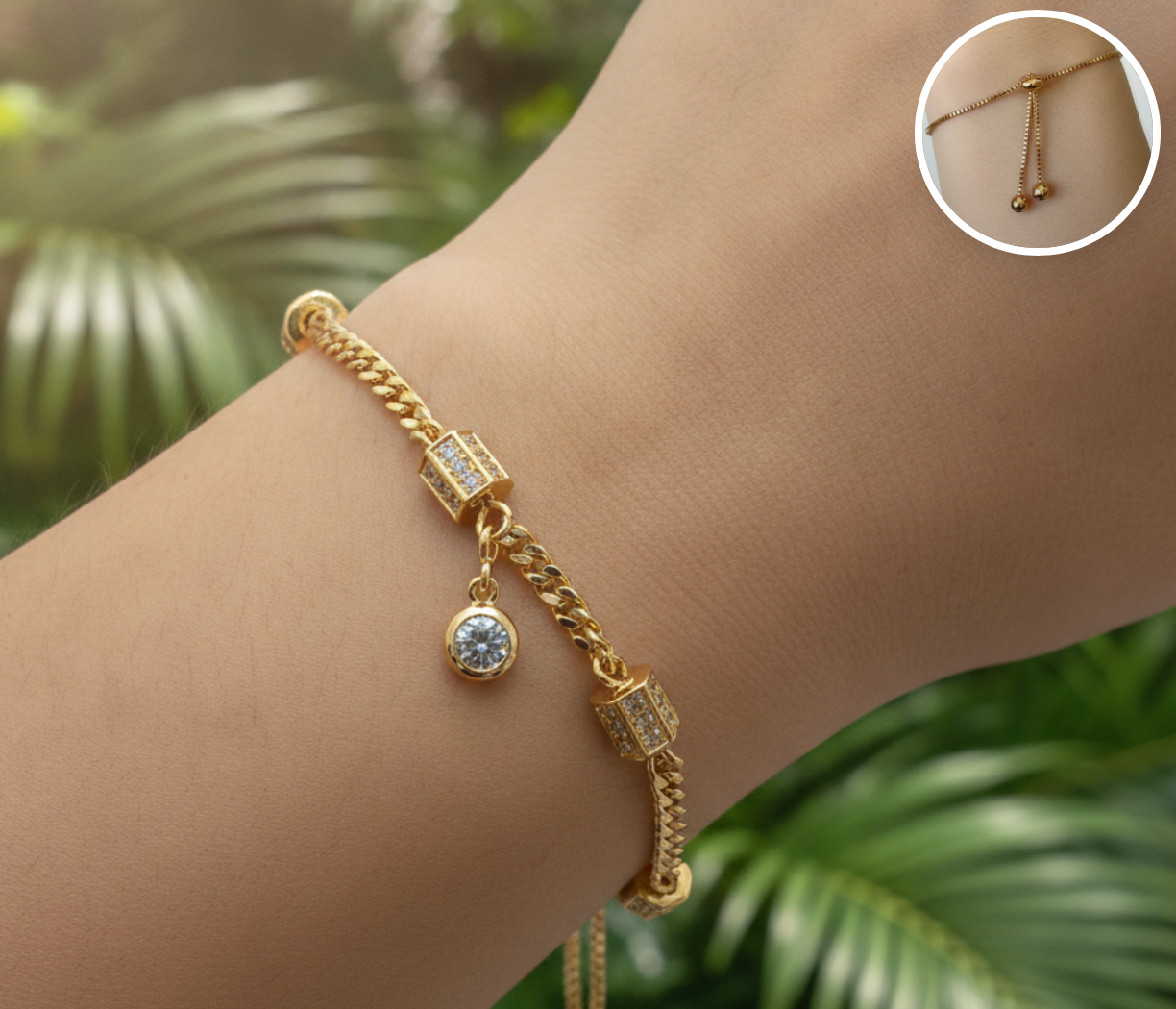 PULSERA AJUSTABLE CILINDRO PAVE