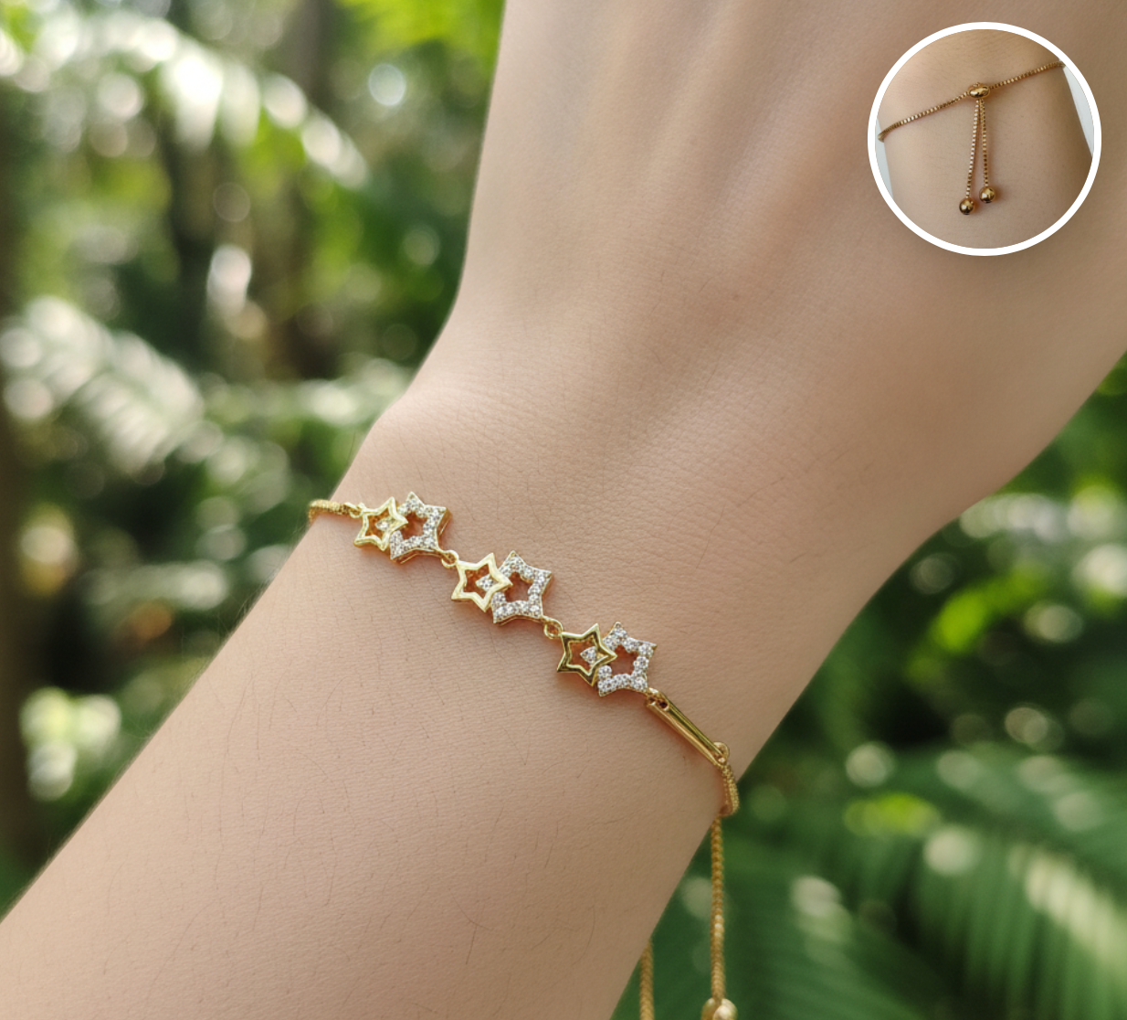 PULSERA AJUSTABLE TRIPLE ESTRELLA