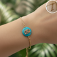 PULSERA AJUSTABLE  CIRCULO TURQUESA