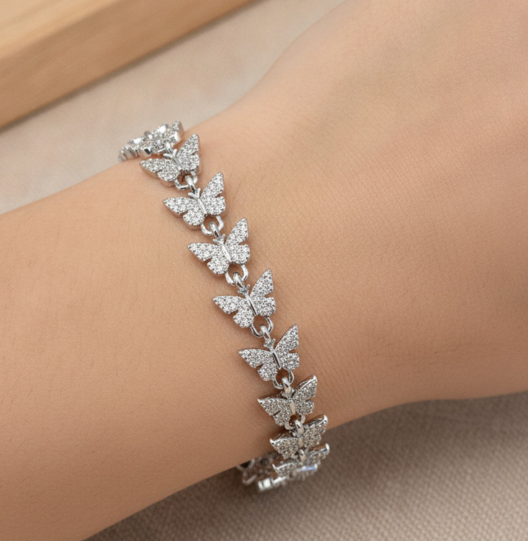 PULSERA ESLABONADA MARIPOSA PAVÉ