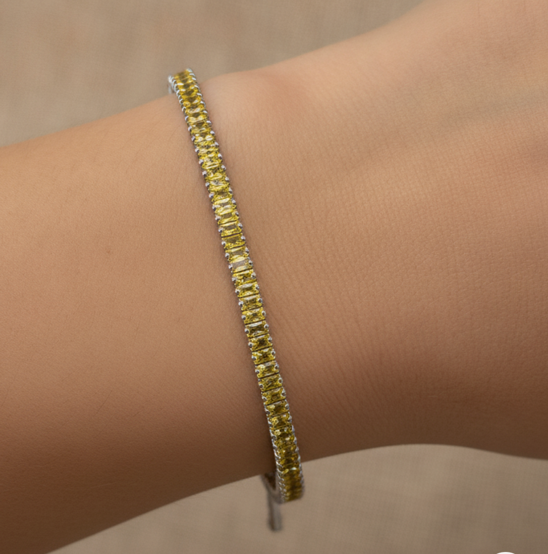 PULSERA TENNIS AMARILLA