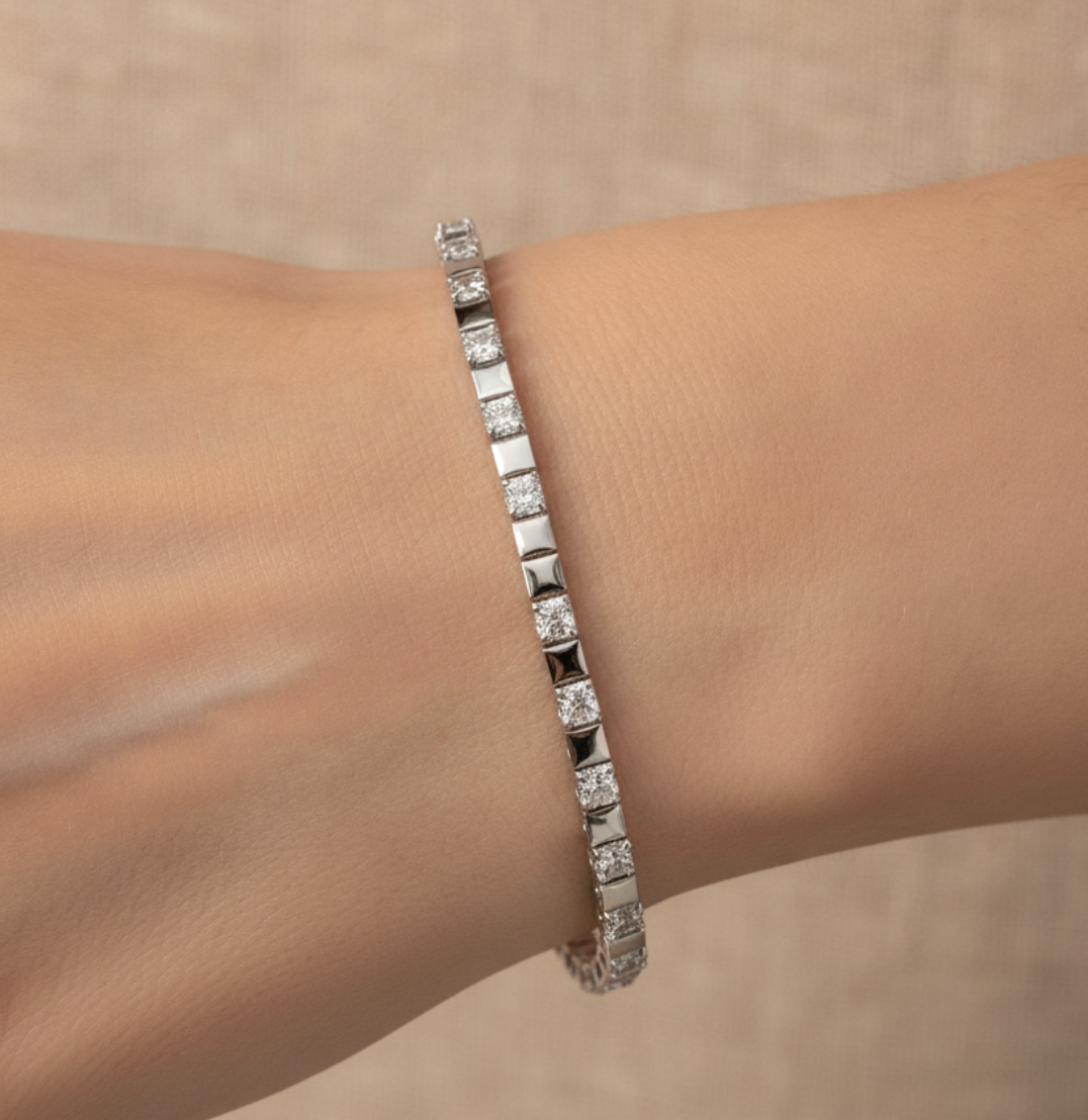PULSERA ESLABONADA CUADRADOS PAVÉ