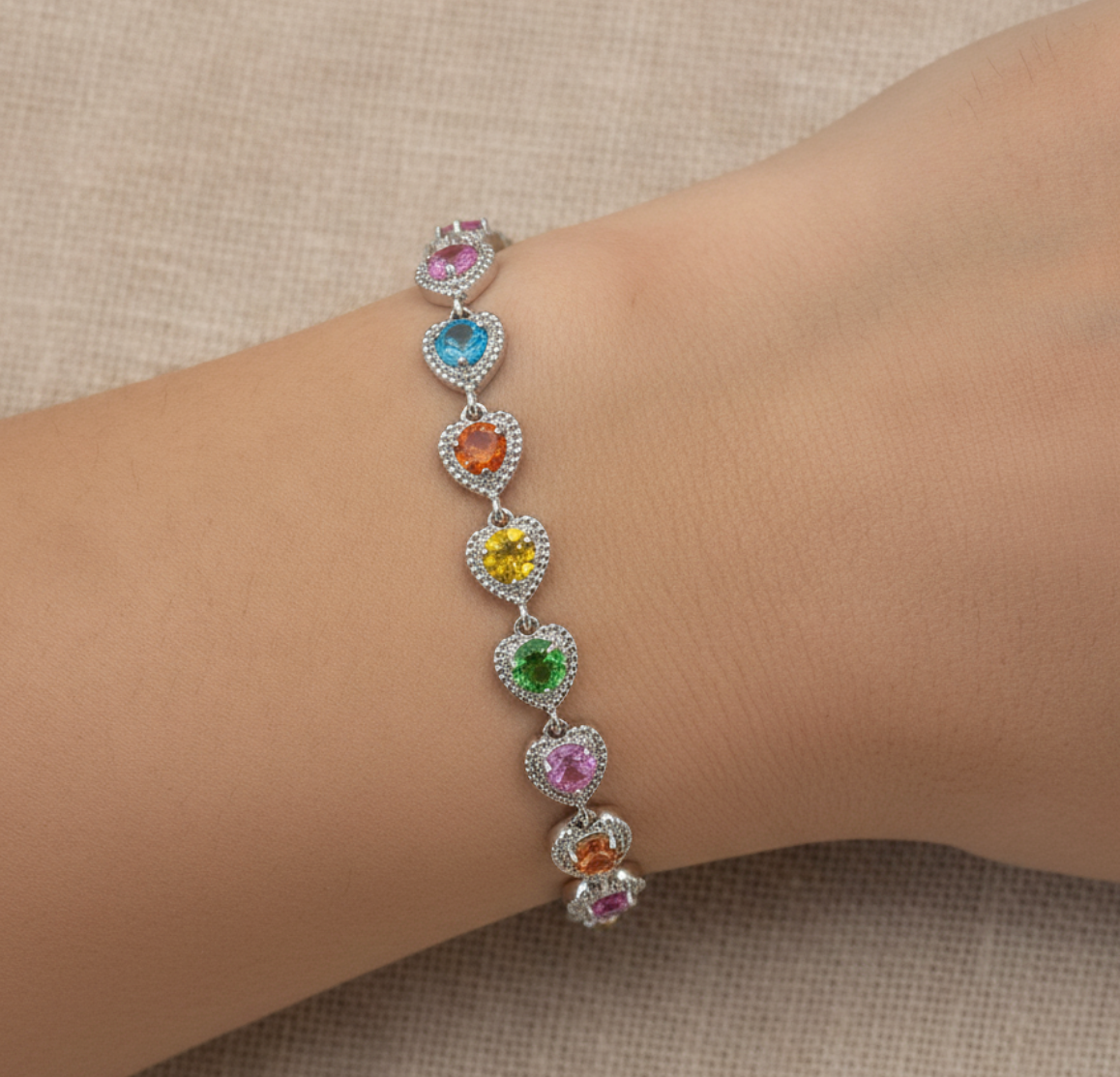 Pulsera Corazon arcoiris