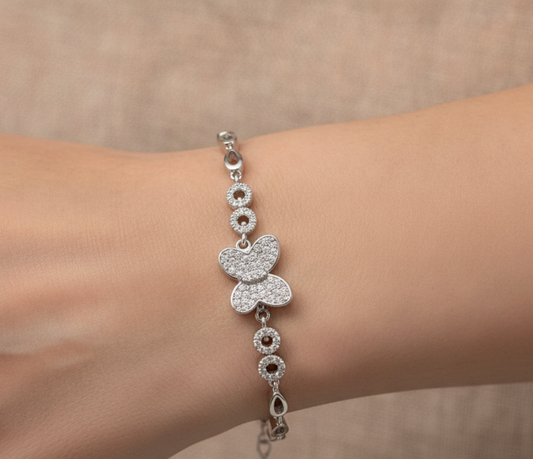 Pulsera mariposa gota pavé