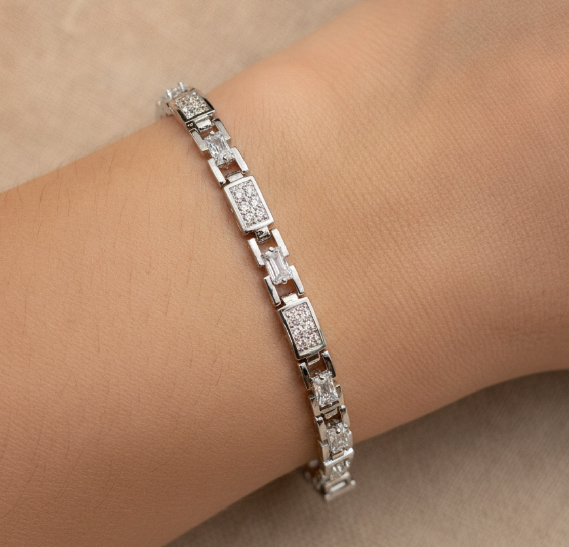 Pulsera tennis rectangulo
