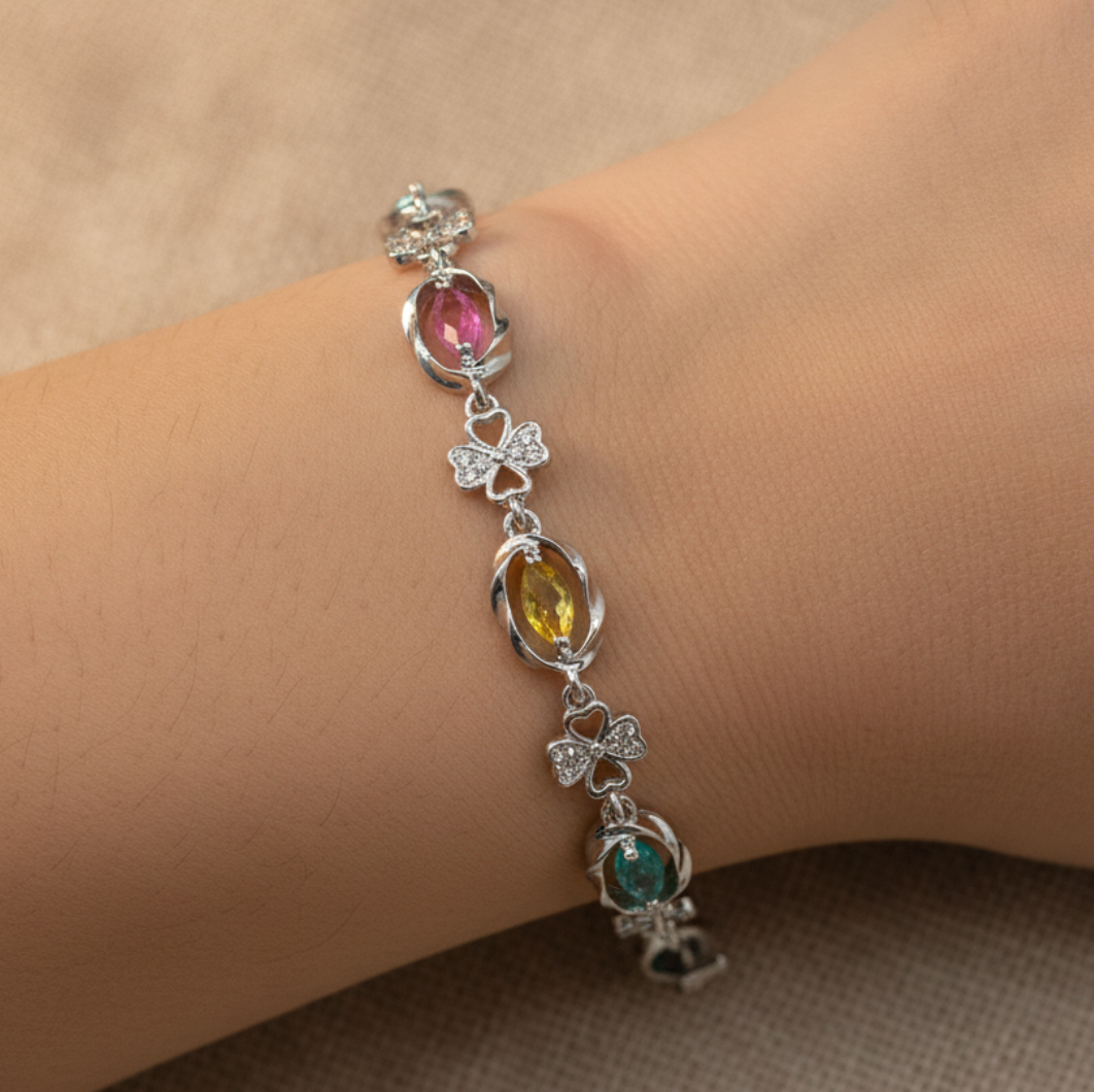 Pulsera trébol arcoiris