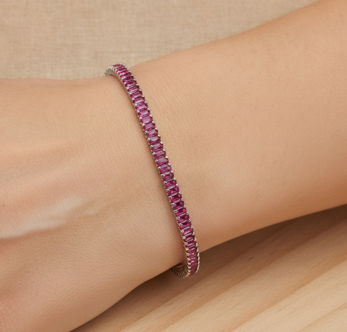 Pulsera tennis rosa