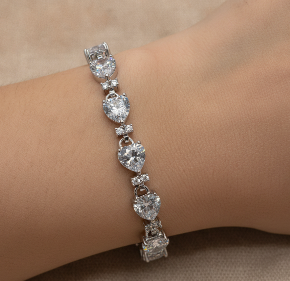 PULSERA CORAZONES TENNIS