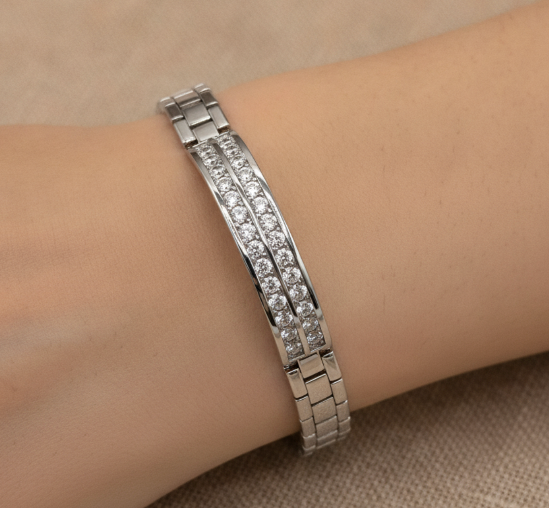 PULSERA PLACA DOBLE LINEA