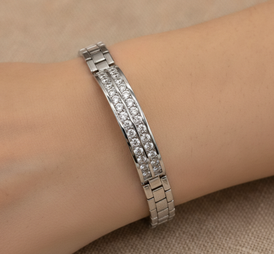 PULSERA PLACA DOBLE LINEA