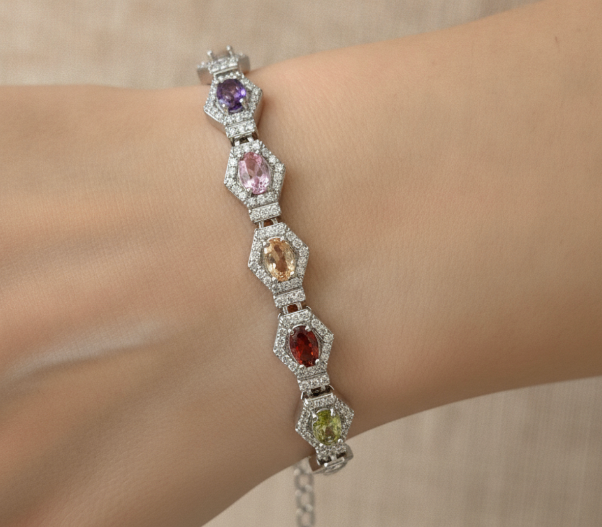 PULSERA HEXAGONO MULTICOLOR