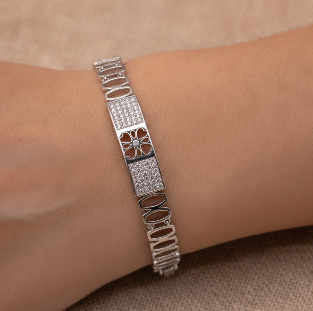 PULSERA BARRA FLORAL