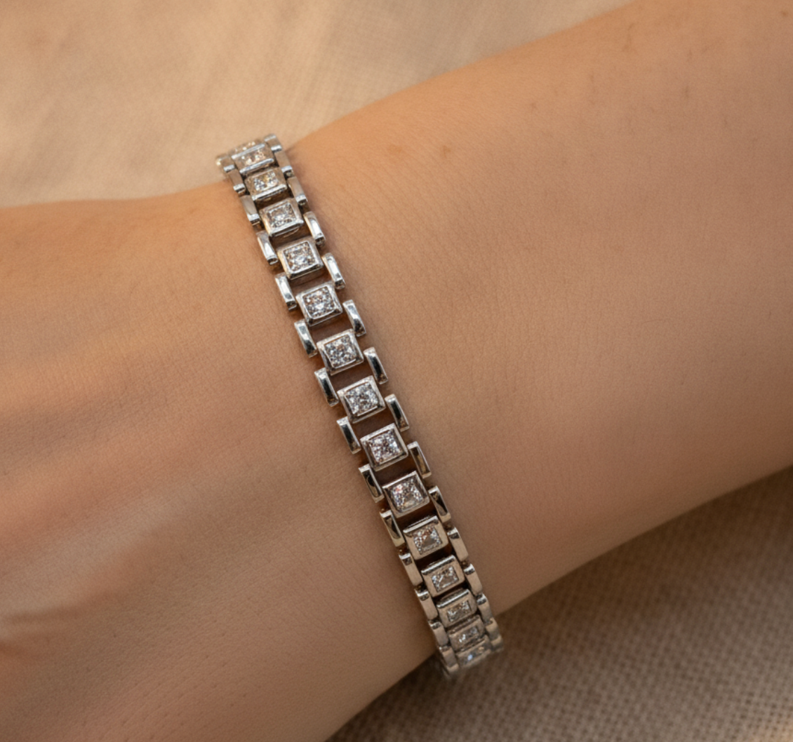 PULSERA RECTANGULOS  ESLABONADOS