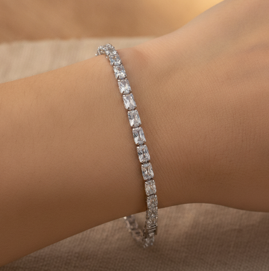 pulsera tennis corte esmeralda