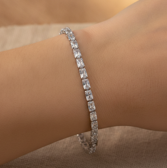 pulsera tennis corte esmeralda