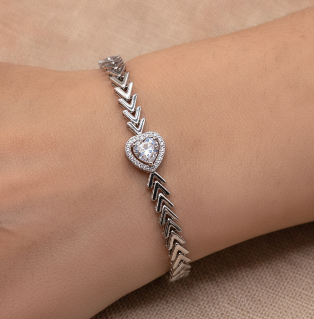 pulsera corazón brillante