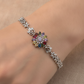 PULSERA FLOR MILTICOLOR PAVÉ