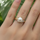 ANILLO PERLA CON OLA PAVÉ