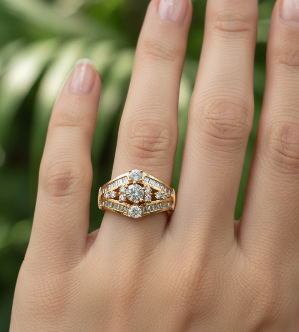 ANILLO SOLITARIO DORADO