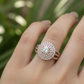 ANILLO SOLITARIO HALO BRILLOSO