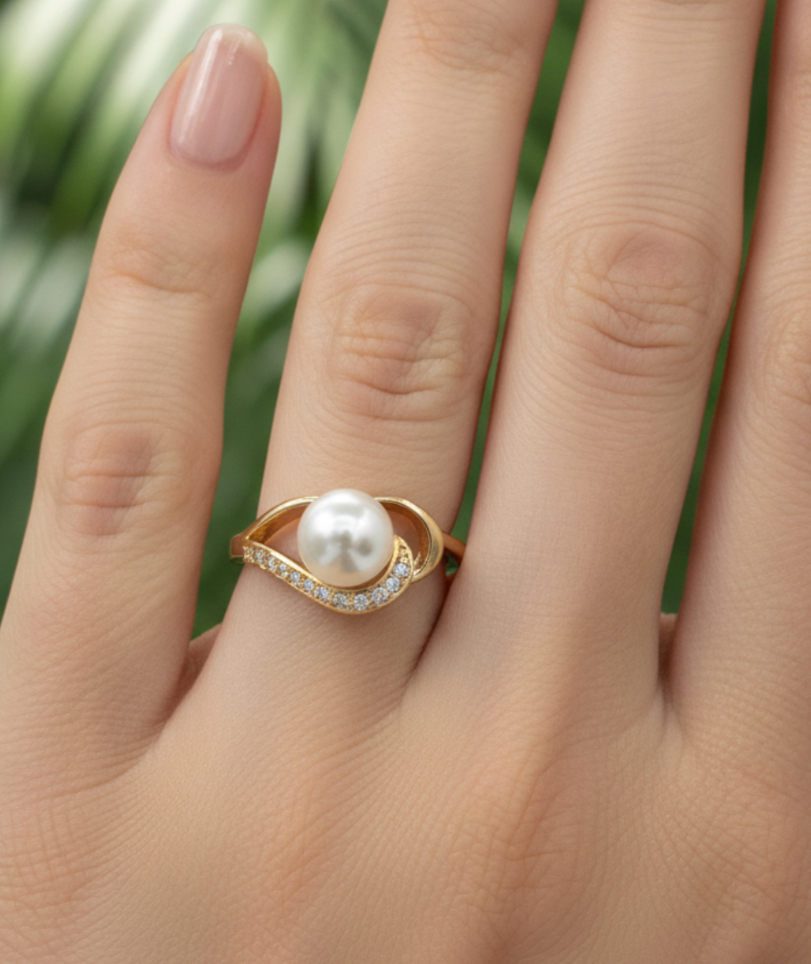 ANILLO PERLA ASIMETRICO