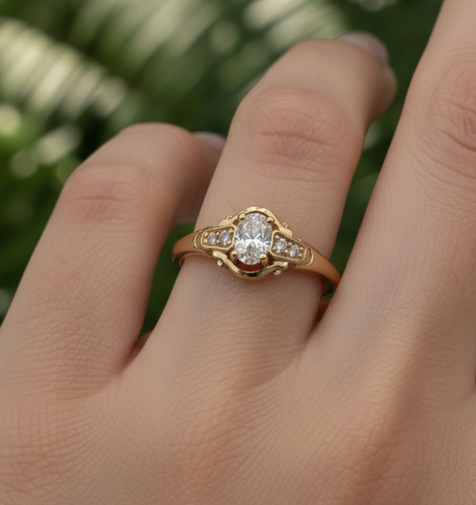 ANILLO SOLITARIO OVAL VINTAGE