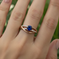 anillo solitario zafiro azul