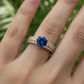 anillo zafiro azul row pave