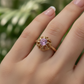 anillo flor rosa escalada