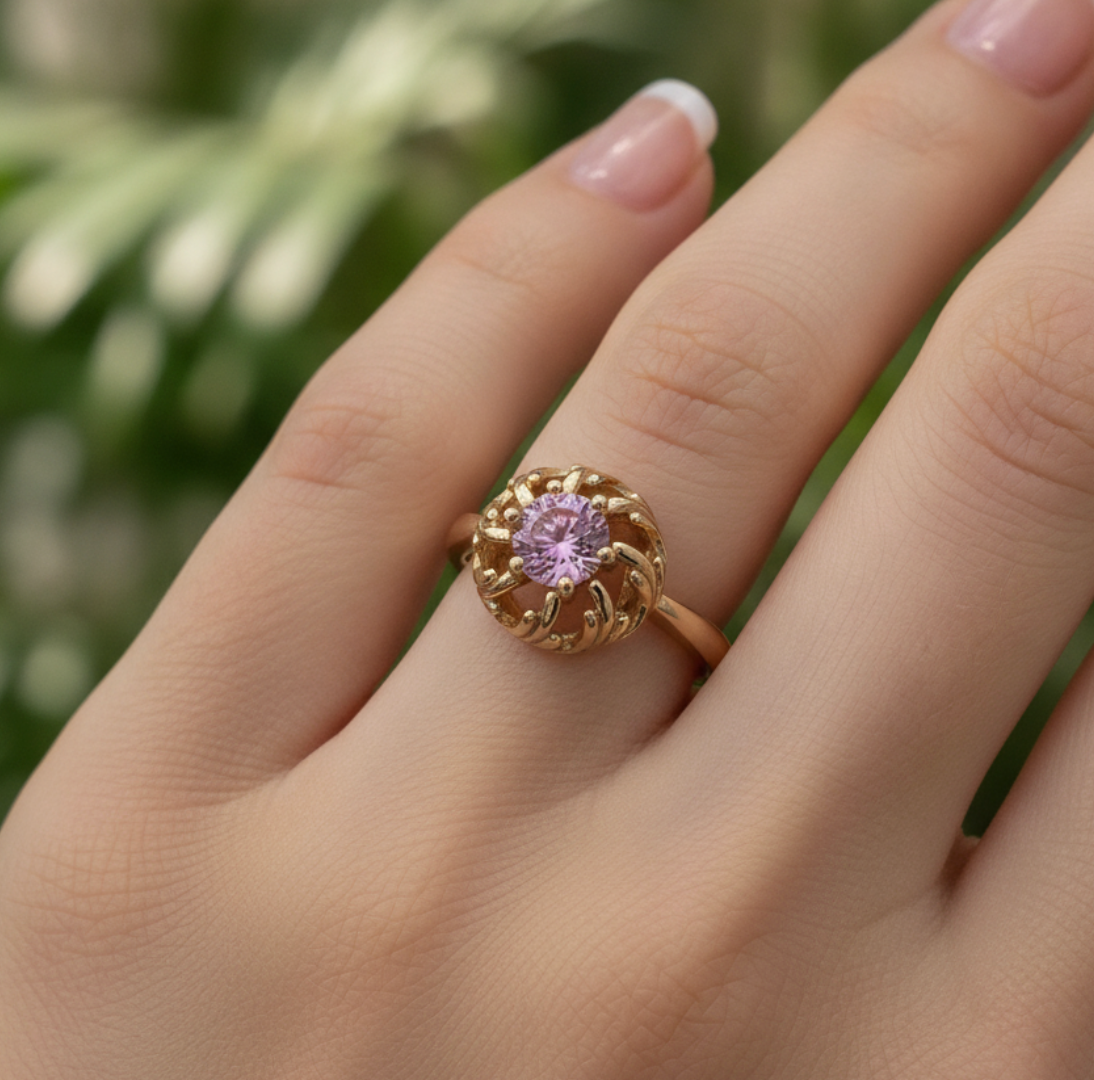 anillo flor rosa escalada