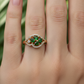 anillo tebol esmeralda con halo