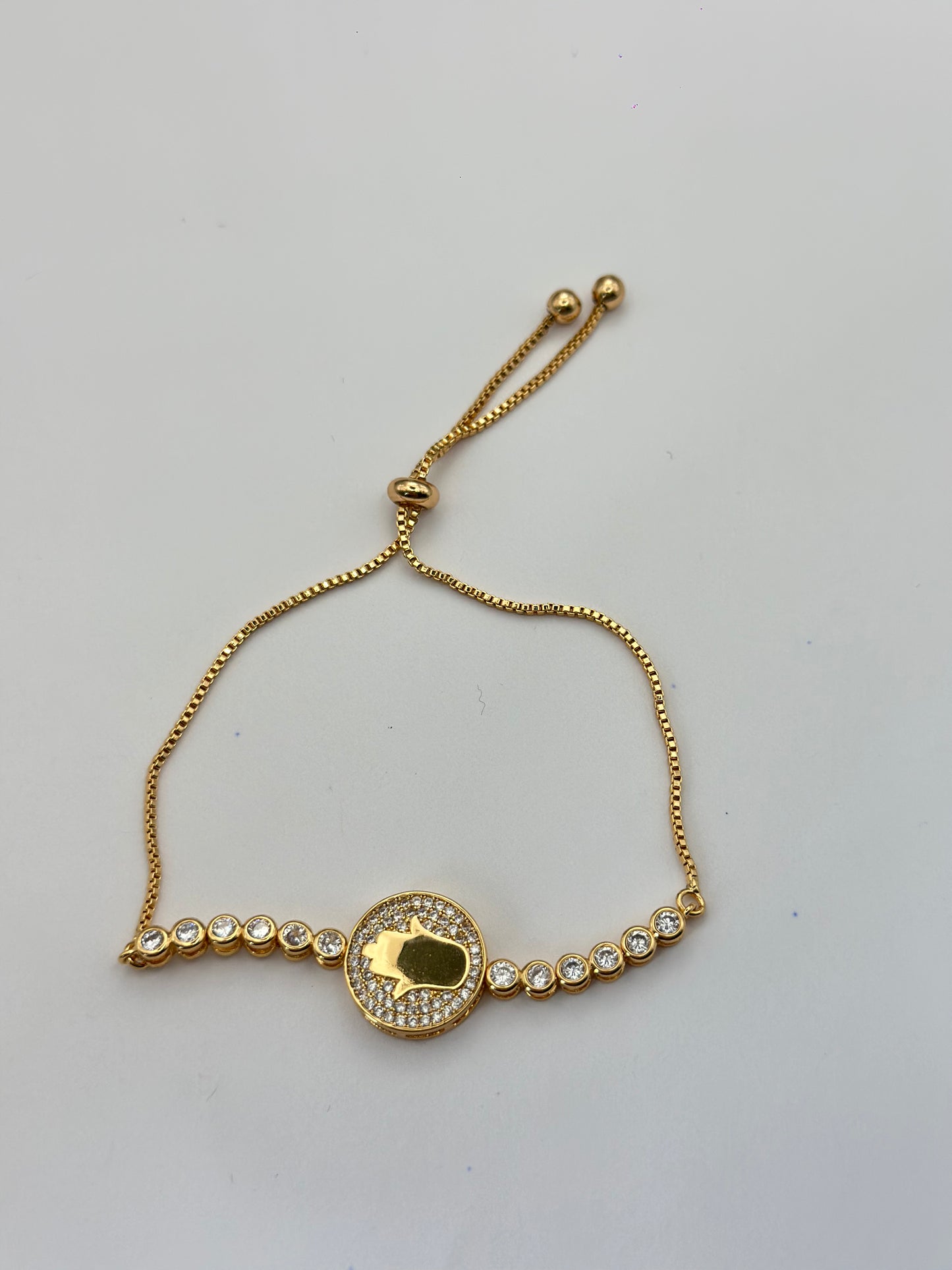 Pulsera Mano de Fátima Zirconia Ajustable