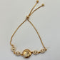 pulsera de eslabones mariner con dije de luna y zirconia