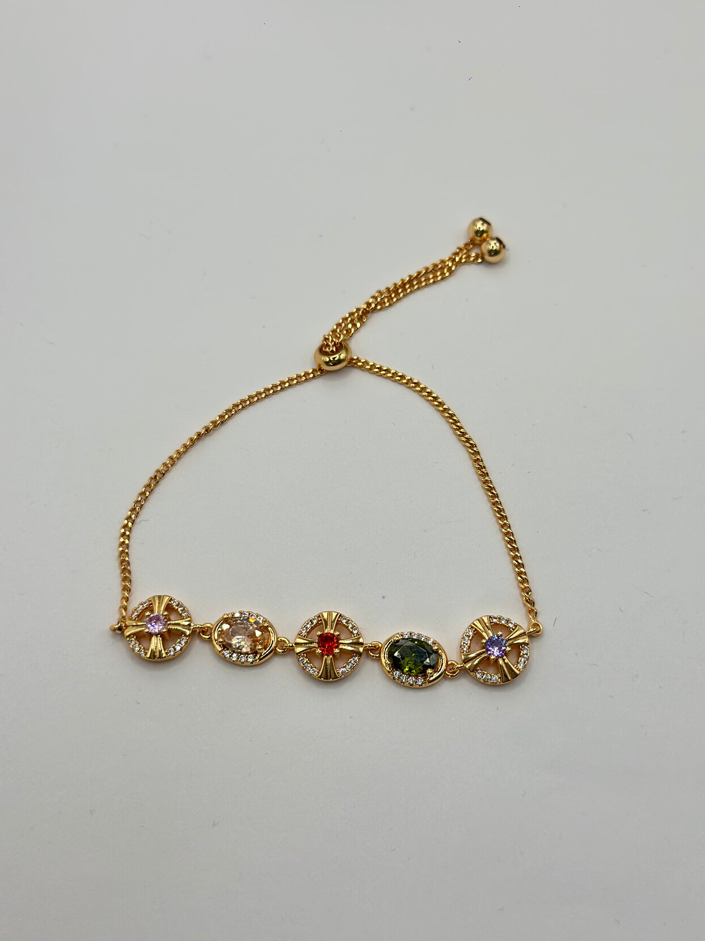 pulsera de medallones multicolor estilo vintage