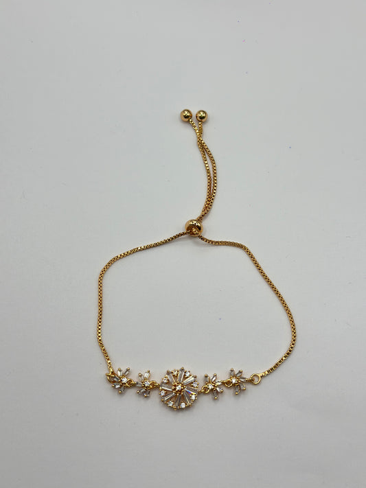 pulsera de copos con zirconia baguette