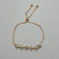 Pulsera Hojas con tipo perlas Ajustable