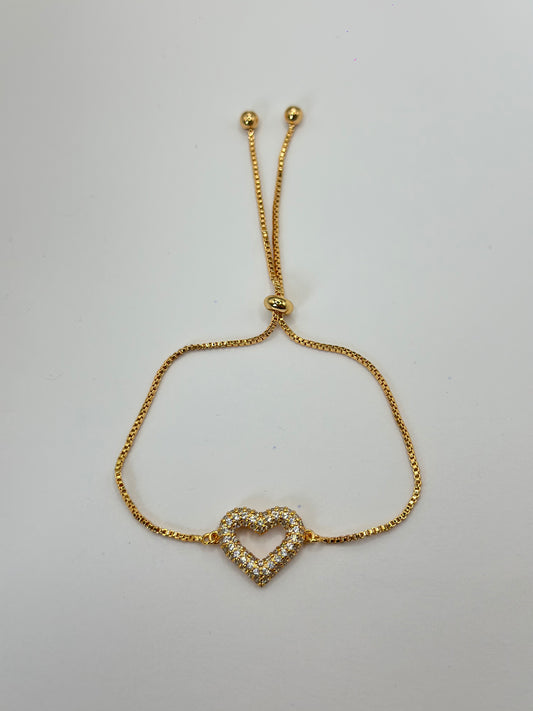 PULSERA AJUSTABLE CORAZÓN HUECO