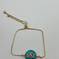 PULSERA AJUSTABLE  CIRCULO TURQUESA