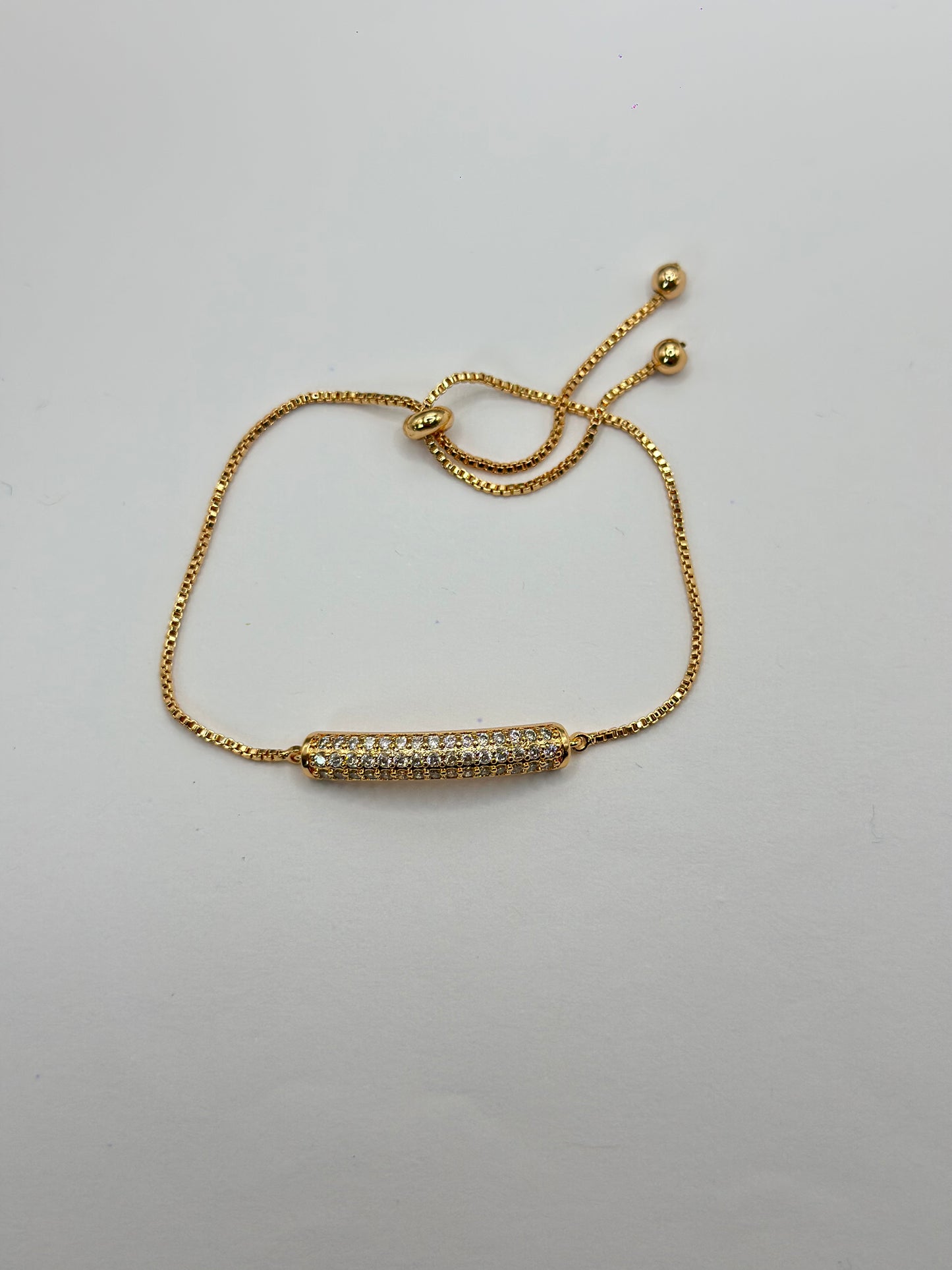 PULSERA AJUSTABLE BARRA PAVE