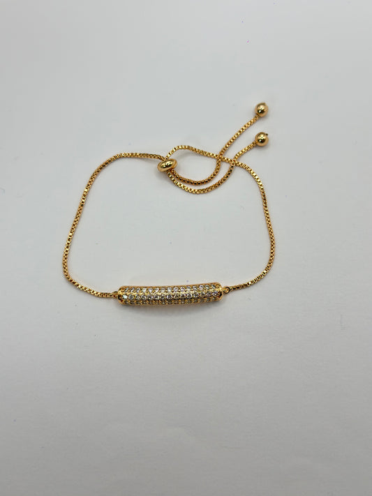 PULSERA AJUSTABLE BARRA PAVE