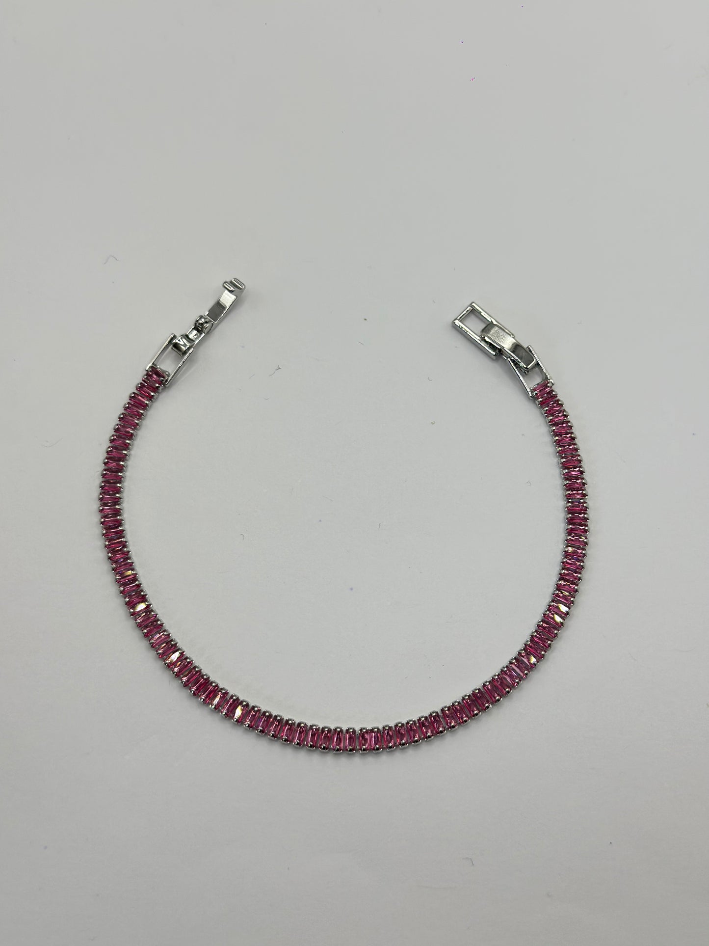 Pulsera tennis rosa
